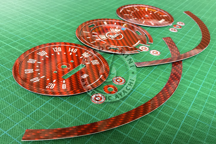 Example Dark Red Carbon Stickers Style Speedomini
